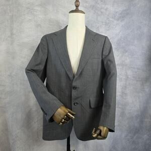 Vintage Chaps Ralph Lauren Blazer Mens 42R Gray Two Button Wool Blend USA Made